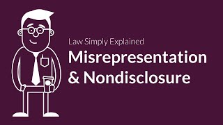 Misrepresentation and Nondisclosure  Contracts  Defenses amp Excuses [upl. by Cohlette]