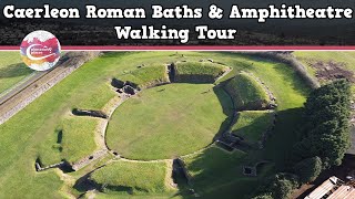 CAERLEON ROMAN BATHS amp AMPHITHEATRE WALES  Walking Tour  Pinned on Places [upl. by Woodward]