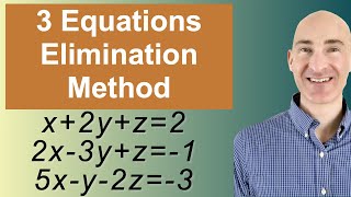 Solving Systems of 3 Equations Elimination [upl. by Yrekcaz225]