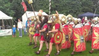 Roman Reenactment at the Amphitheatre in Caerleon Marching In [upl. by Caras]