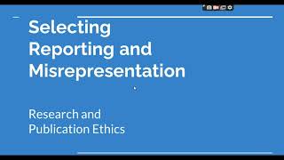 Selective Reporting and Misrepresentation of data Research and Publication ethics Phd coursework [upl. by Josy736]